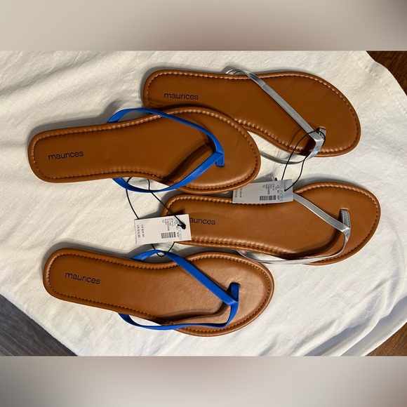 Maurices Ruby Roe Blue and Silver Women's Sandals Thong Sandal - Picture 2 of 7